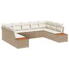 vidaXL Ensemble de canap&eacute; de jardin 9 pc Beige Poly rotin