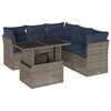 vidaXL Ensemble de canap&eacute; de jardin 6 pcs avec coussins gris r&eacute;sine tress&eacute;e