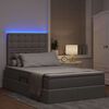 vidaXL Lit avec rangement et LED avec LED Taupe 120 x 200 cm Polyester