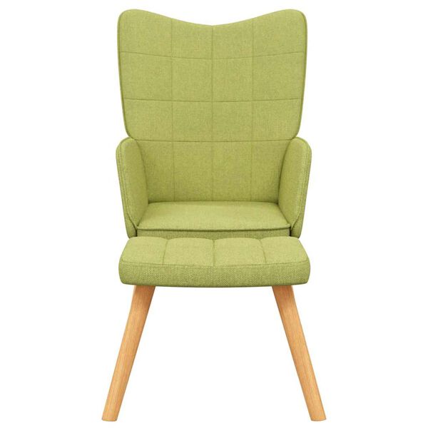 vidaXL Chaise de relaxation avec tabouret Vert Tissu