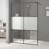 vidaXL Paroi de douche Noir 140x195 cm Verre ESG demi-d&eacute;poli