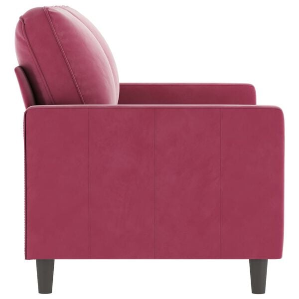 vidaXL Canap&eacute; &agrave; 2 places Rouge bordeaux 120 cm Velours