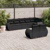 vidaXL Salon de jardin 8 pcs avec coussins noir r&eacute;sine tress&eacute;e