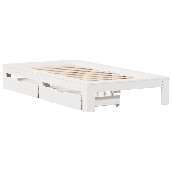 vidaXL Cadre de lit sans matelas blanc 90x200 cm bois de pin massif