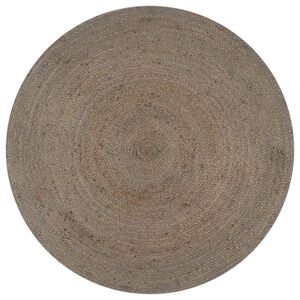 vidaXL Tapis fait &agrave; la main Jute Rond 120 cm Gris