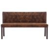 vidaXL Banc 148,5 cm Marron Similicuir daim