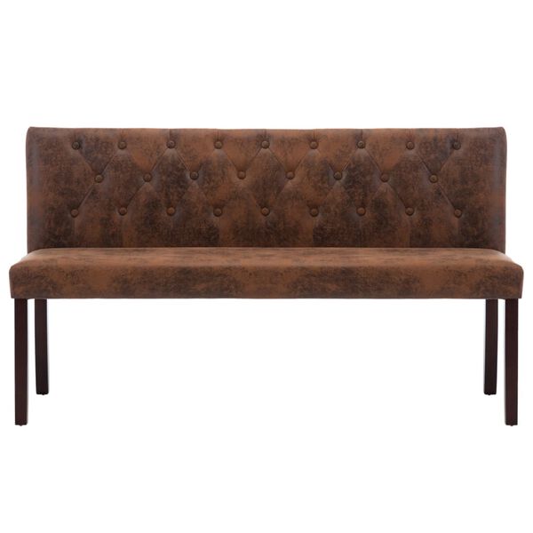 vidaXL Banc 148,5 cm Marron Similicuir daim