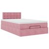 vidaXL Cadre de lit ottoman avec matelas rose 120x200 cm velours