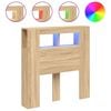 vidaXL T&ecirc;te de lit &agrave; LED ch&ecirc;ne sonoma 100x18,5x103,5cm bois ing&eacute;nierie
