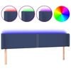 vidaXL T&ecirc;te de lit &agrave; LED Bleu 203x16x78/88 cm Tissu