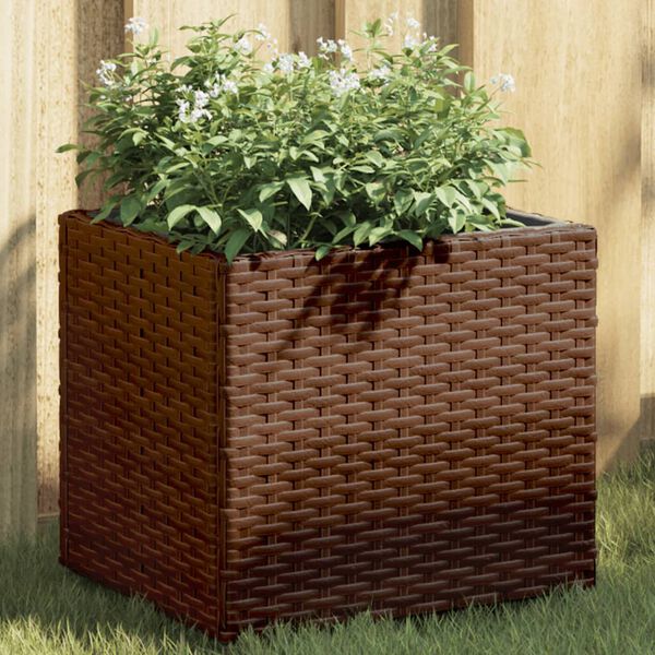 vidaXL Jardini&egrave;res 2 pcs marron 36x30x32 cm r&eacute;sine tress&eacute;e
