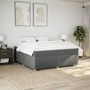vidaXL Sommier &agrave; lattes de lit avec matelas Gris fonc&eacute; 200x200cm Tissu