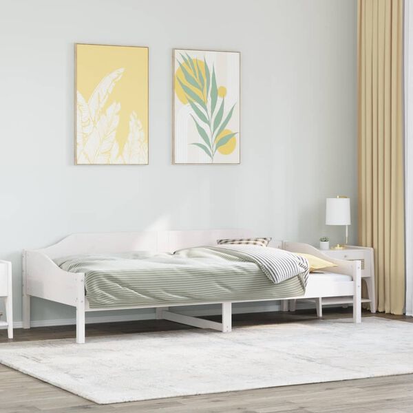 vidaXL Cadre de lit sans matelas blanc 90x190 cm bois de pin massif