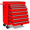 vidaXL Chariot &agrave; outils d'atelier avec 7 tiroirs Rouge