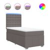vidaXL Sommier &agrave; lattes de lit avec matelas Taupe 100x200 cm Tissu