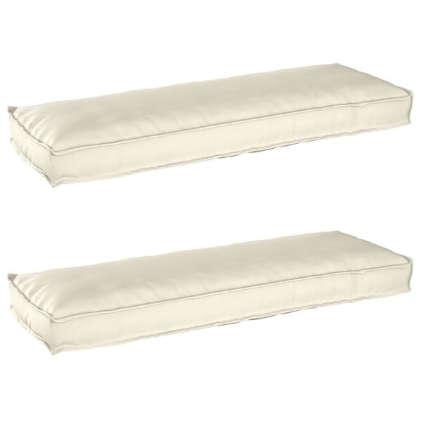 vidaXL Set de coussins de palette 2 pcs Crème 120 x 40 x 8 cm