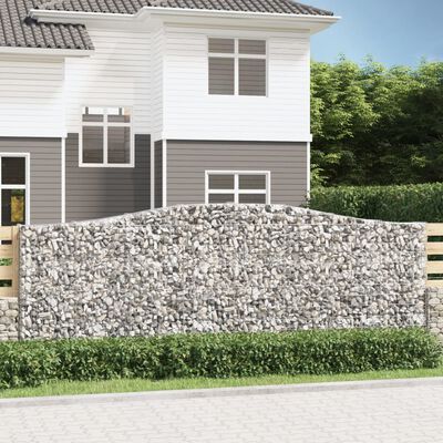 vidaXL Panier de gabions arqué 400x30x140/160 cm Fer galvanisé