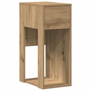 vidaXL Support de tour d'ordinateur tiroir ch&ecirc;ne artisanal 30x44x74 cm