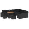 vidaXL Ensemble de canap&eacute; de jardin avec coussin 12 pcs Noir polyrotin