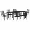 vidaXL Ensemble de salle &agrave; manger pour jardin 7 pc Noir