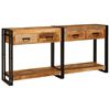 vidaXL Tables console 2 pc Marron 161 x 33 x 75 cm