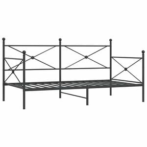 vidaXL Lit de jour sans matelas noir 100x190 cm acier