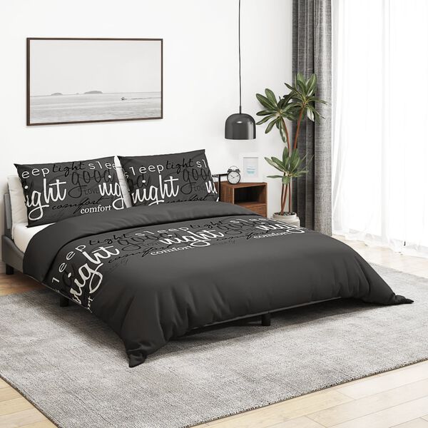 vidaXL Ensemble de housse de couette Noir 140x200 cm Coton