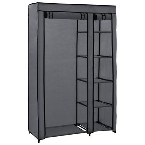 vidaXL Garde-robe pliable Gris 110x45x175 cm Tissu