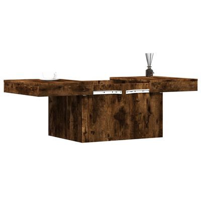 vidaXL Table basse chêne fumé 80x55x40 cm bois d'ingénierie