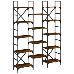 vidaXL Biblioth&egrave;que ch&ecirc;ne fum&eacute; 127,5x28,5x172,5 cm bois d'ing&eacute;nierie