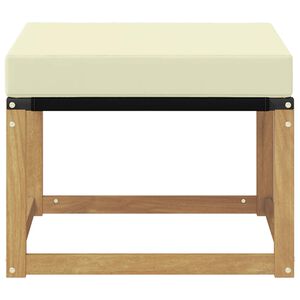 vidaXL Pouf d'Ext&eacute;rieur Bois d'acacia massif et tissu Textil&egrave;ne Blanc