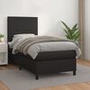 vidaXL Sommier &agrave; lattes de lit avec matelas Noir 90x190 cm Similicuir