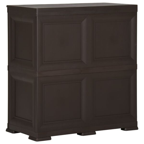 vidaXL Armoire en plastique 79x43x85,5 cm Design de bois Marron