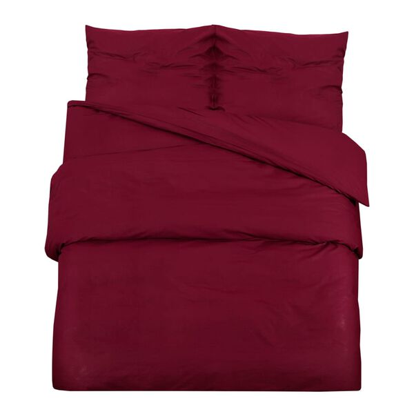 vidaXL Ensemble de housse de couette Bordeaux 200x200 cm Microfibre