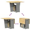vidaXL Ensemble à manger papillon 5 pcs Corona pliable gris bois pin