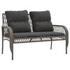 vidaXL Salon de jardin 4 pcs avec coussins gris r&eacute;sine tress&eacute;e