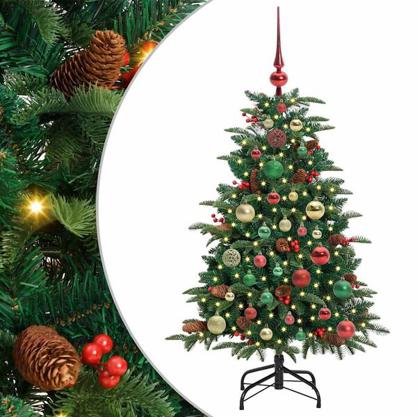 vidaXL Sapin de No&euml;l artificiel Vert 120 cm PVC, m&eacute;tal et plastique