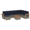 vidaXL Salon de jardin 9 pcs avec coussins gris r&eacute;sine tress&eacute;e