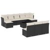 vidaXL Salon de jardin 11 pcs avec coussins noir r&eacute;sine tress&eacute;e