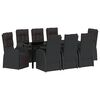 vidaXL Ensemble de salle &agrave; manger pour jardin 9 pc Noir polyrotin