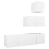 vidaXL Ensemble de meubles TV 4 pcs Blanc Bois d'ing&eacute;nierie