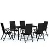 vidaXL Ensemble &agrave; manger de jardin 7 pcs Noir