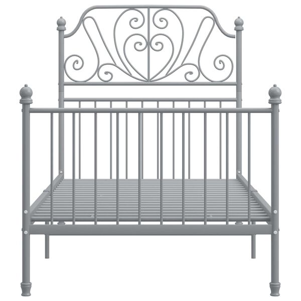 vidaXL Cadre de lit sans matelas gris métal 90x200 cm