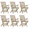 vidaXL Chaises de jardin pliantes lot de 6 gris 56x61x89 cm bois teck