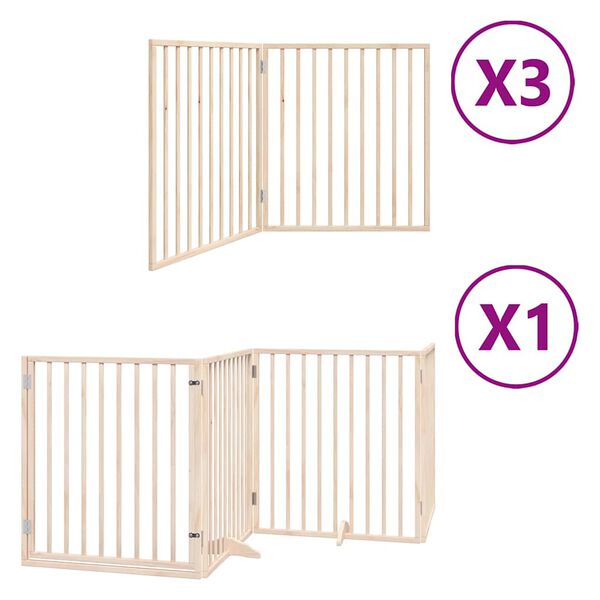 vidaXL Barri&egrave;re pour chien porte pliable 10 panneaux bois de peuplier