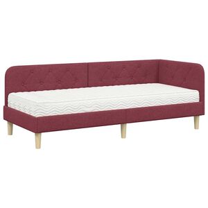 vidaXL Cadre de lit d'angle Bordeaux 80 x 200 cm tissu