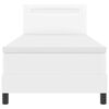 vidaXL Lit &agrave; ressorts avec matelas Blanc 90 x 200 cm Simili cuir
