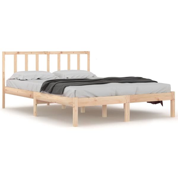vidaXL Cadre de lit sans matelas bois massif de pin 135x190 cm