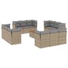 vidaXL Salon de jardin avec coussins 13 pcs beige r&eacute;sine tress&eacute;e