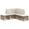 vidaXL Ensemble de canap&eacute; de jardin 5 pcs Beige polyrotin